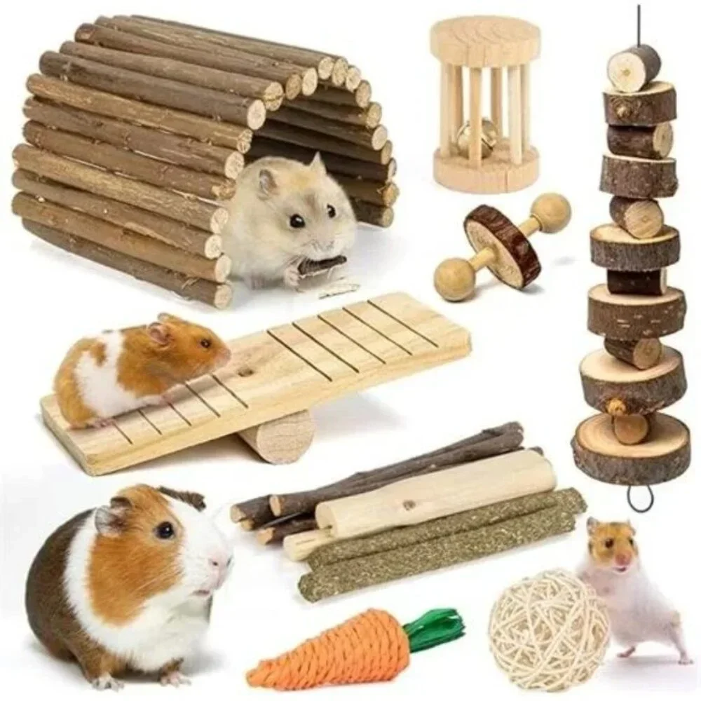 Hamster, Guinea Pig Toys Accessories Natural Chews for Teeth Rabbit Bunny Rat